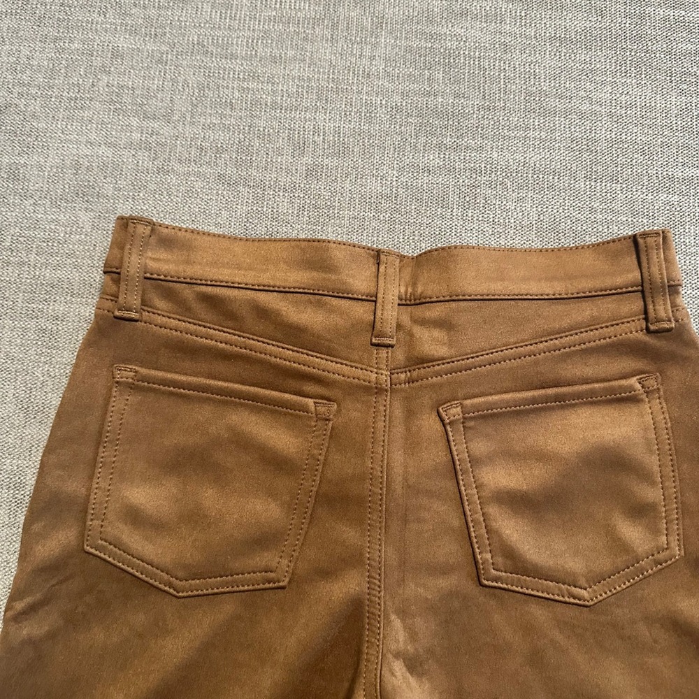 Banana Republic Wide Leg High Rise Pants Women 28/6 Brown Faux Suede - Picture 9 of 11